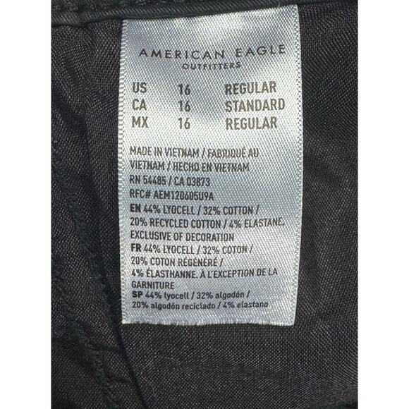 American Eagle Women's Barrel Leg Black Cargo Pants - Size 16 Reg (39x26.5) - Picture 5 of 5